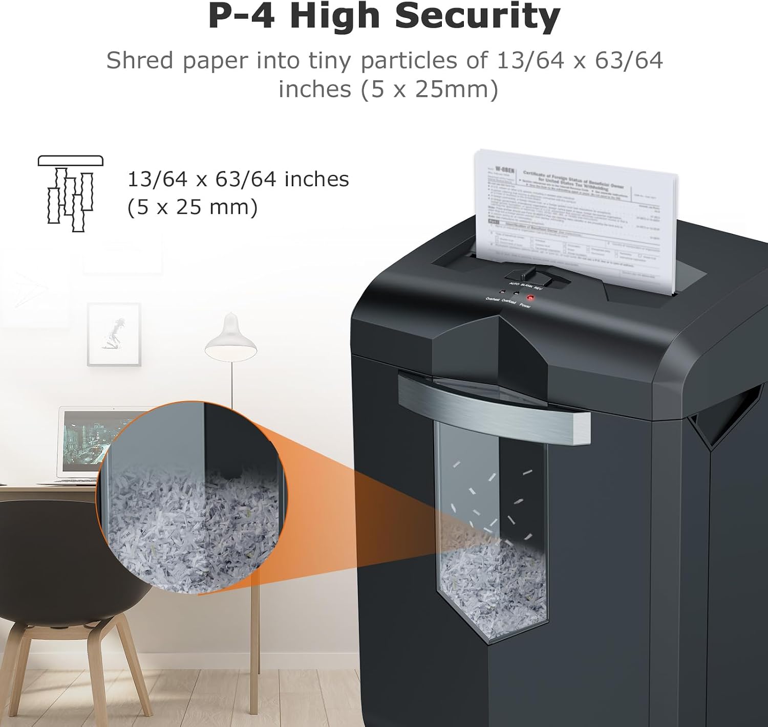 Detalle de Bonsaii 18-Sheet Cross-Cut Heavy Duty Paper Shredder