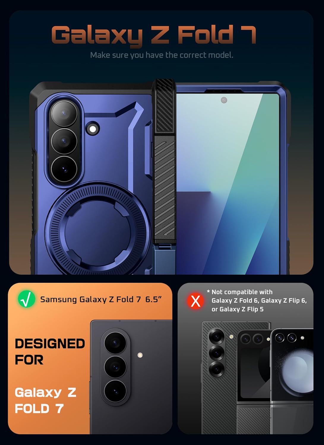 Thumbnail 1 de SUPCASE Samsung Galaxy Z Fold 7 Rugged Case with Kickstand