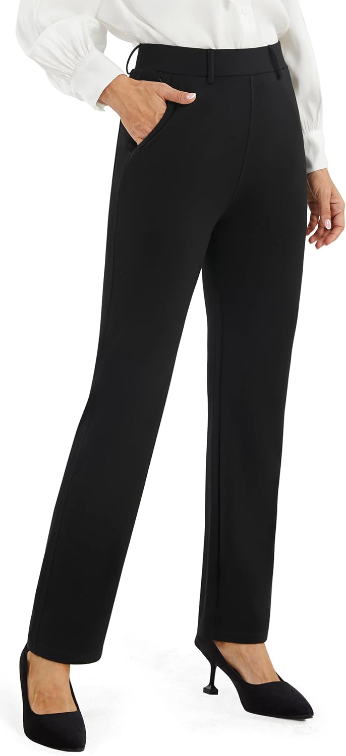 Detalle de AFITNE Straight Leg Trousers with Pockets for Women (UK lengths 29''/31''/33'')