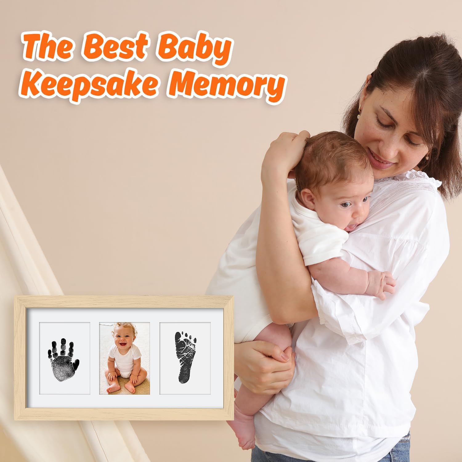 Thumbnail 3 de PewinGo Baby Handprint and Footprint Kit with Clean-Touch Ink Pad (Oak frame)