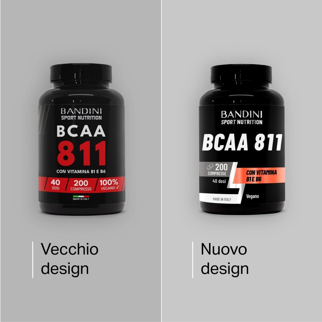Detalle 2 de Bandini AMINOACIDI RAMIFICATI BCAA 8:1:1 200 Compresse – Vegani, con B1 e B6