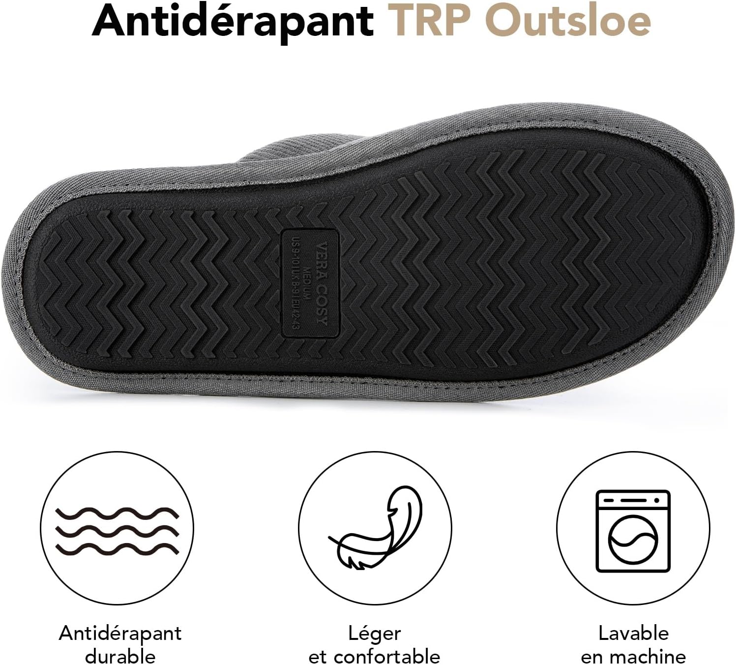 Thumbnail 5 de VeraCosy chaussons respirants homme mémoire foam