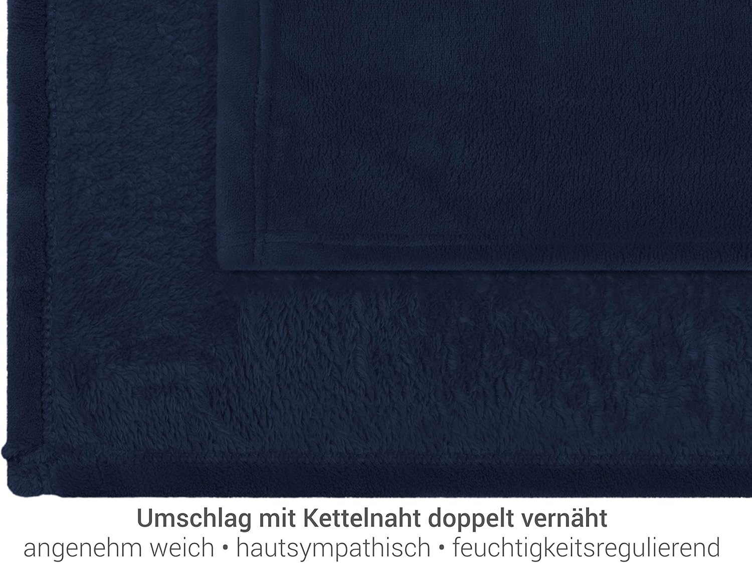 Thumbnail 3 de Npluseins Coral Fleece 1523.2204 – Coperta in pile Blu marino 150 x 200 cm