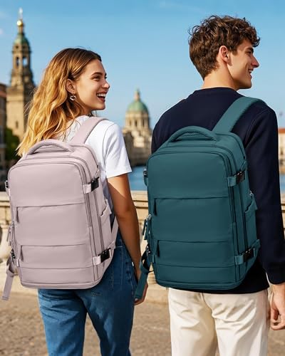 Detalle 2 de SZLX mochila de viaje para mujer impermeable (42 x 32 x 20 cm, 1 kg) con compartimento para portátil y bolsa húmeda