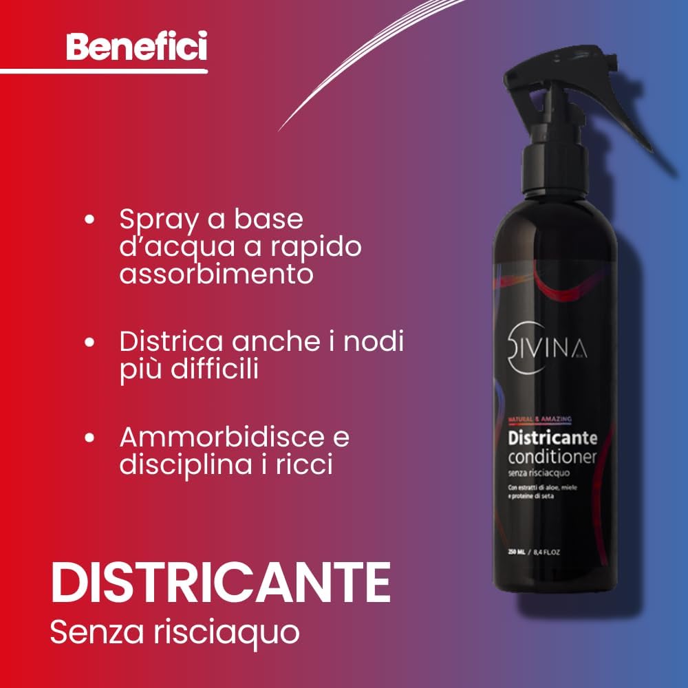 Detalle de Kit Anti-crespo Natural&Amazing di DIVINA BLK: trattamento completo per ricci super definiti