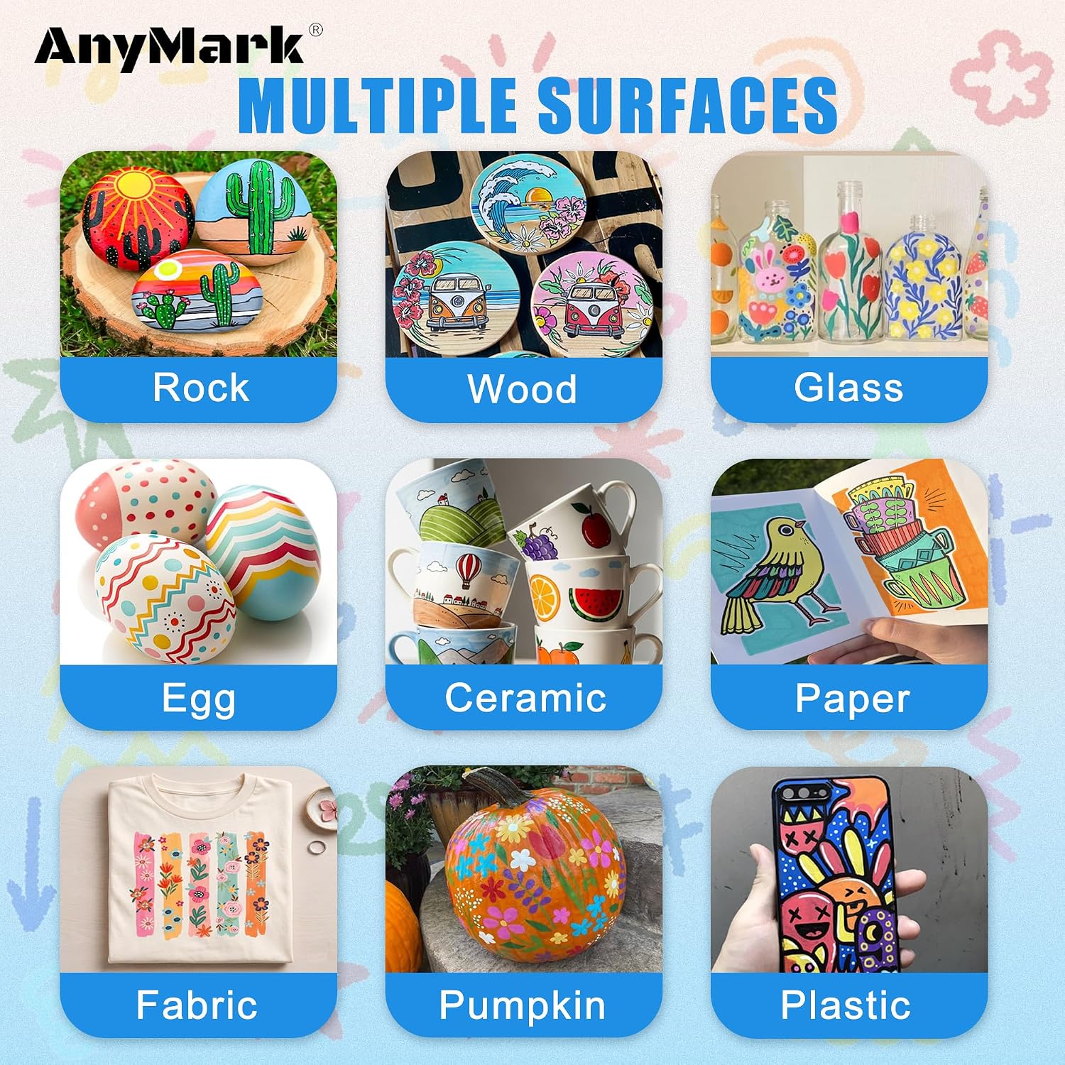 Detalle 2 de AnyMark AnyM-APP-DF-48 Acrylic Paint Markers, 48 Colours, Dual Tip