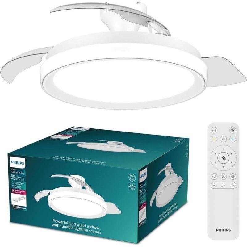 Detalle de Ventilador de Techo Philips Bliss 106 cm con LED regulable y mando a distancia