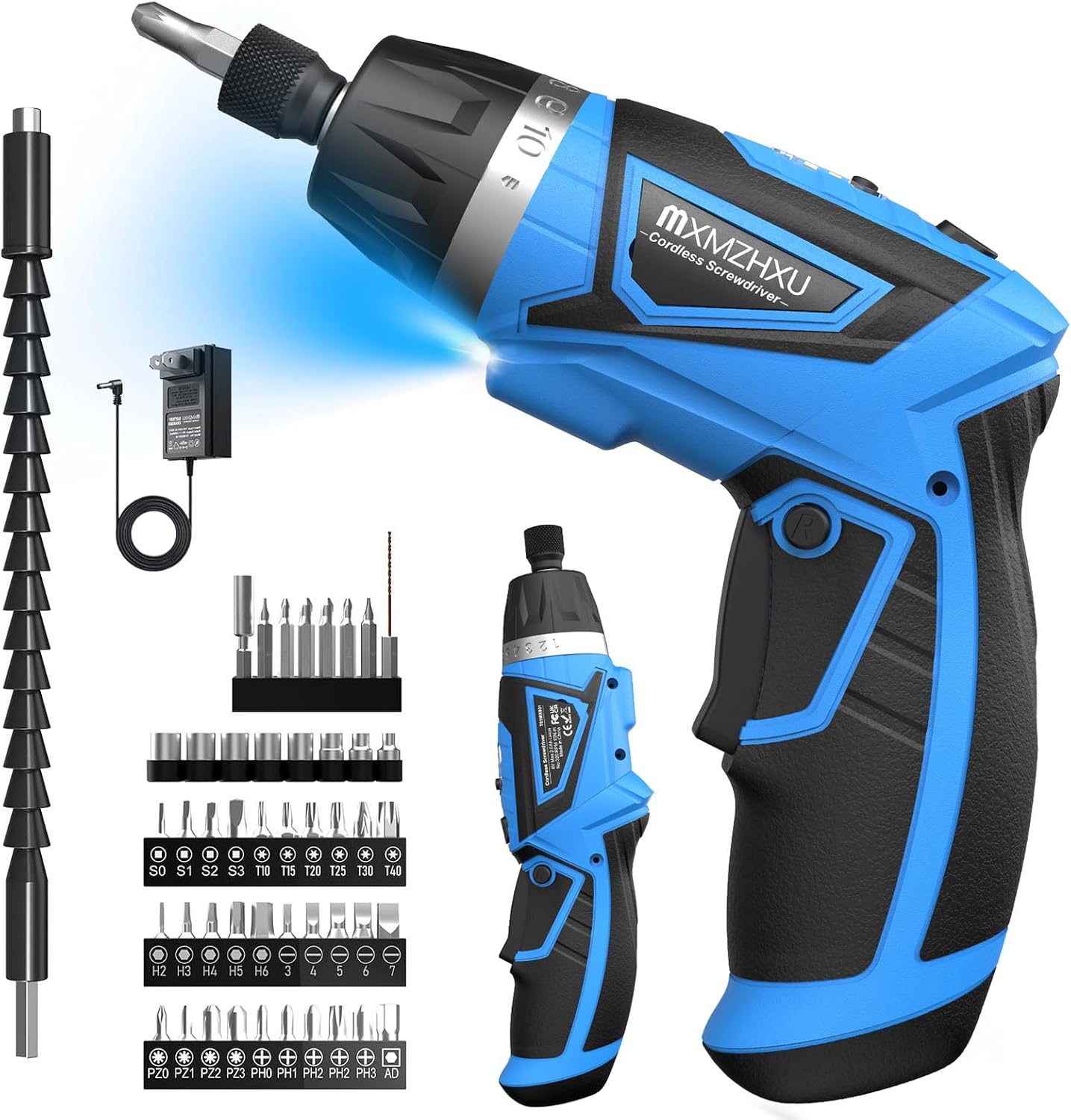 Detalle de Cordless Screwdriver 8V 10Nm Max Torque Electric Screwdriver Set (47-Piece, 6+1 Settings)