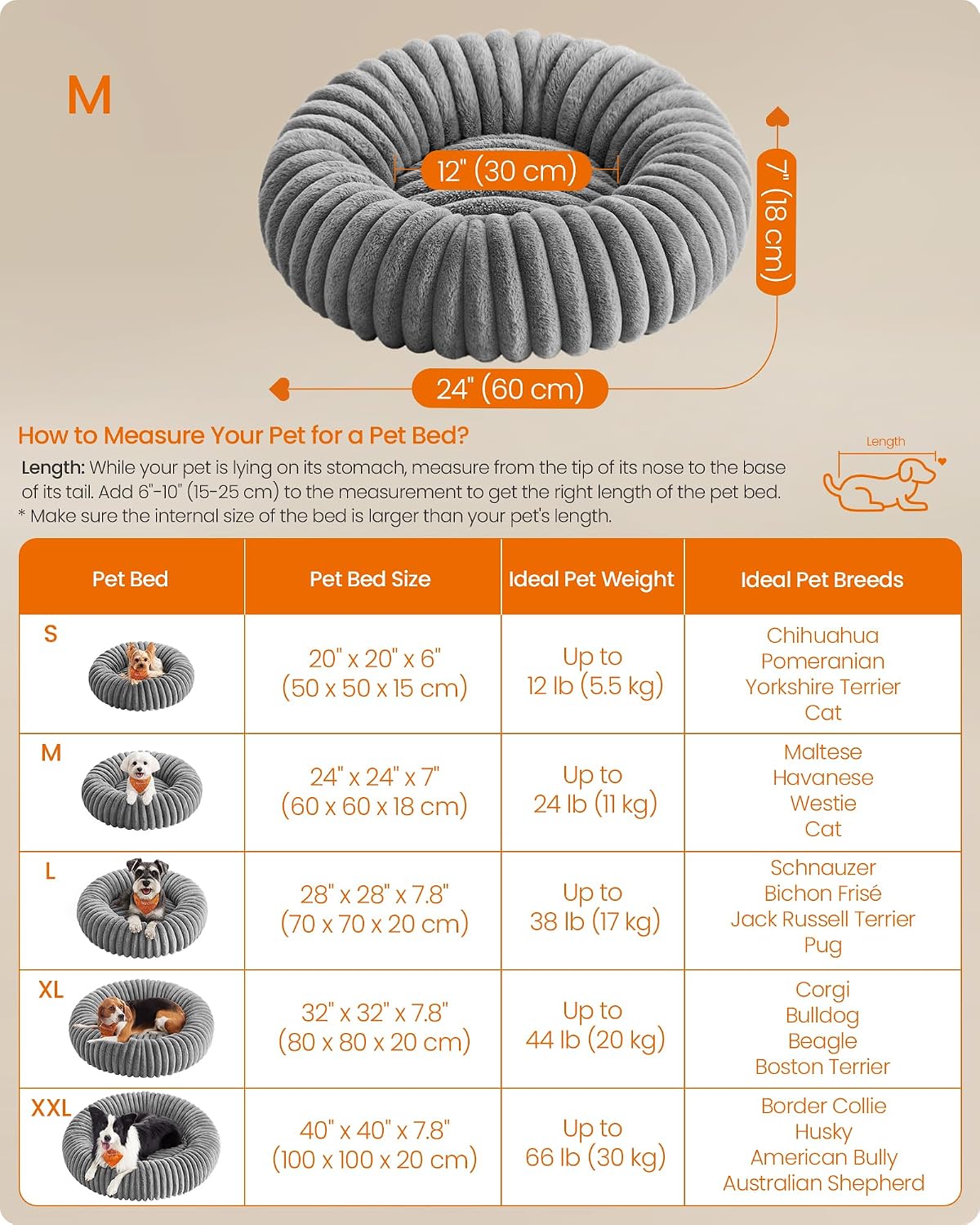 Thumbnail 5 de Feandrea PGW302GD01 60 cm medium pet bed