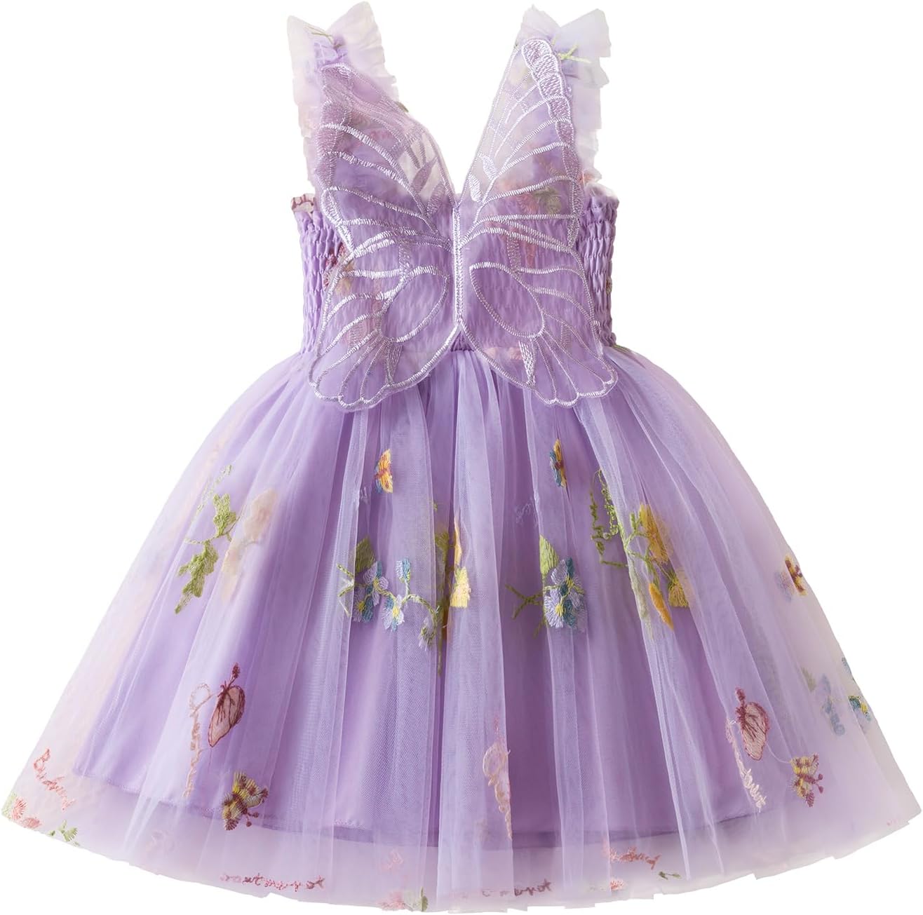 Detalle de NNJXD Baby Girl Rainbow Tulle Dress: Fairy Butterfly Themed Party Wear for Toddlers