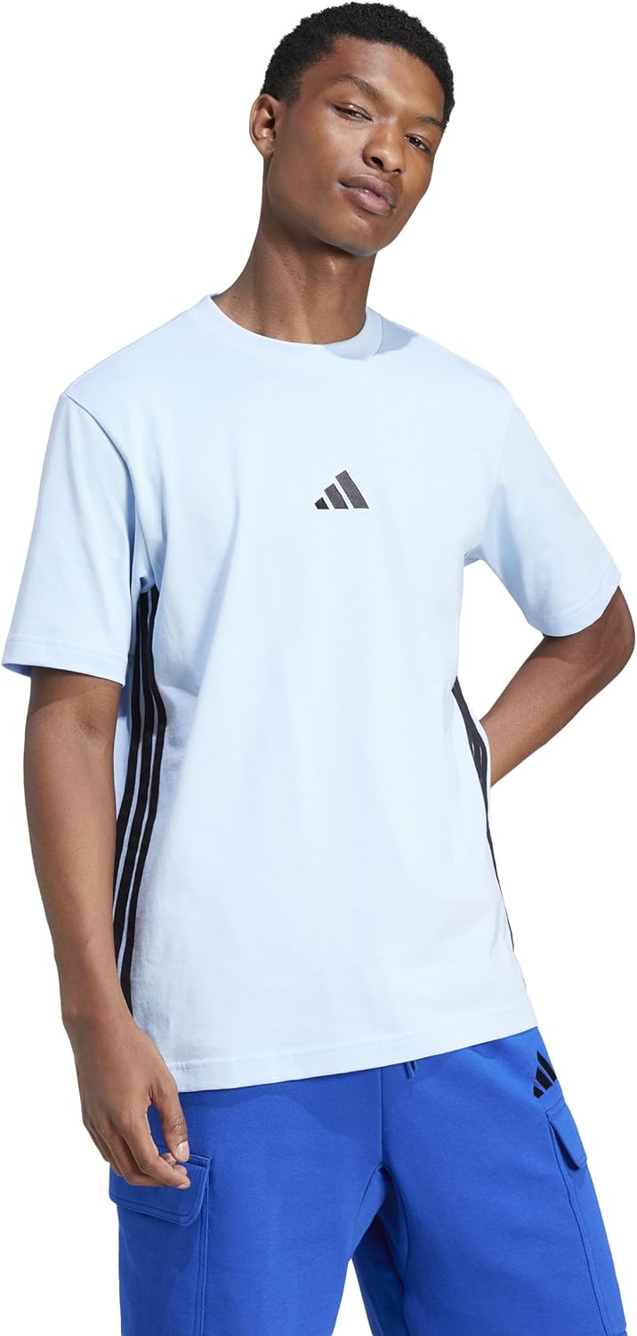 Thumbnail 2 de adidas Herren Essential Three Stripes Single Jersey Tee – klassisches Rundhals-Shirt aus Baumwolle