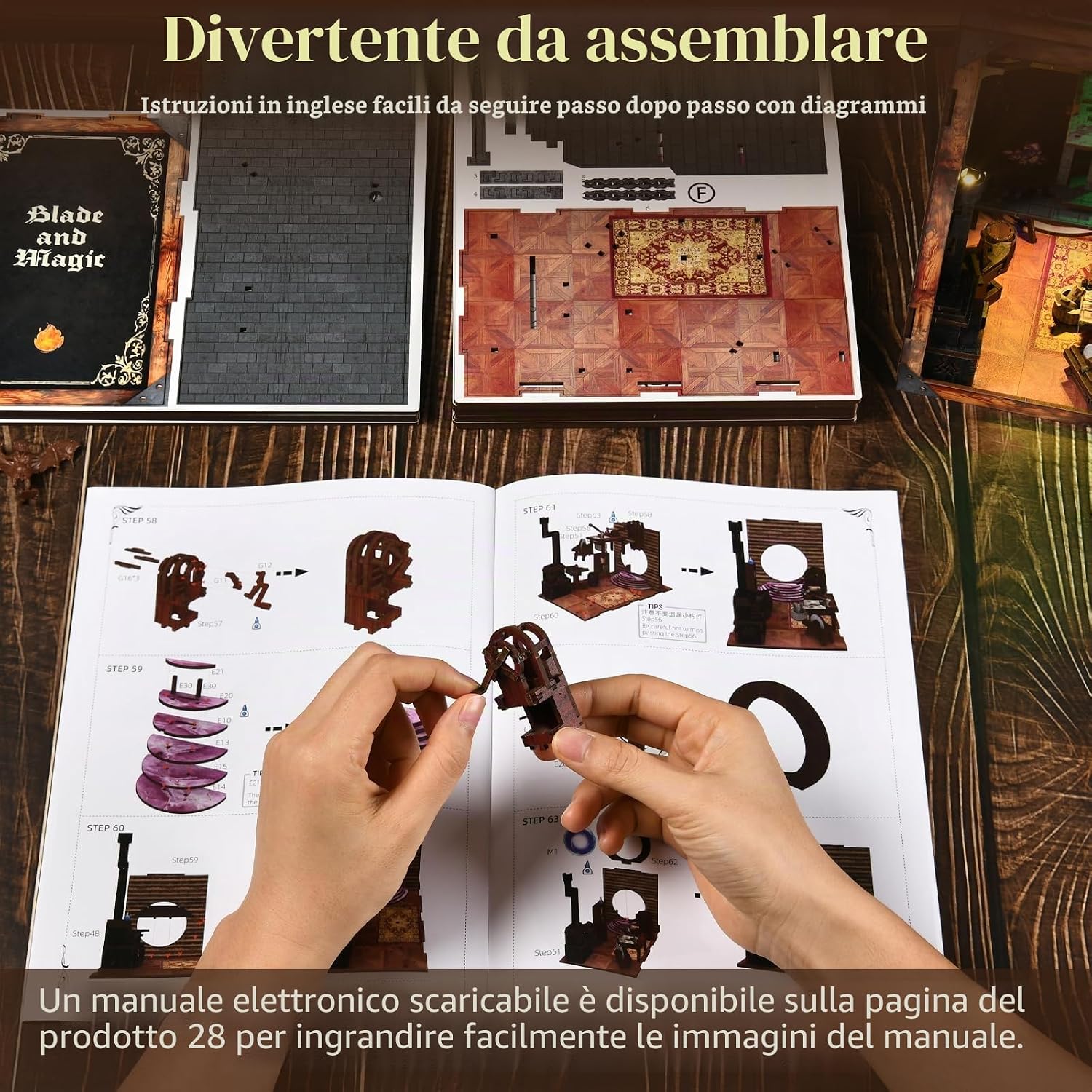 Thumbnail 6 de MiniCity Book Nook Kit di Blade and Magic: il tuo diorama in miniatura in legno 3D per casa delle bambole
