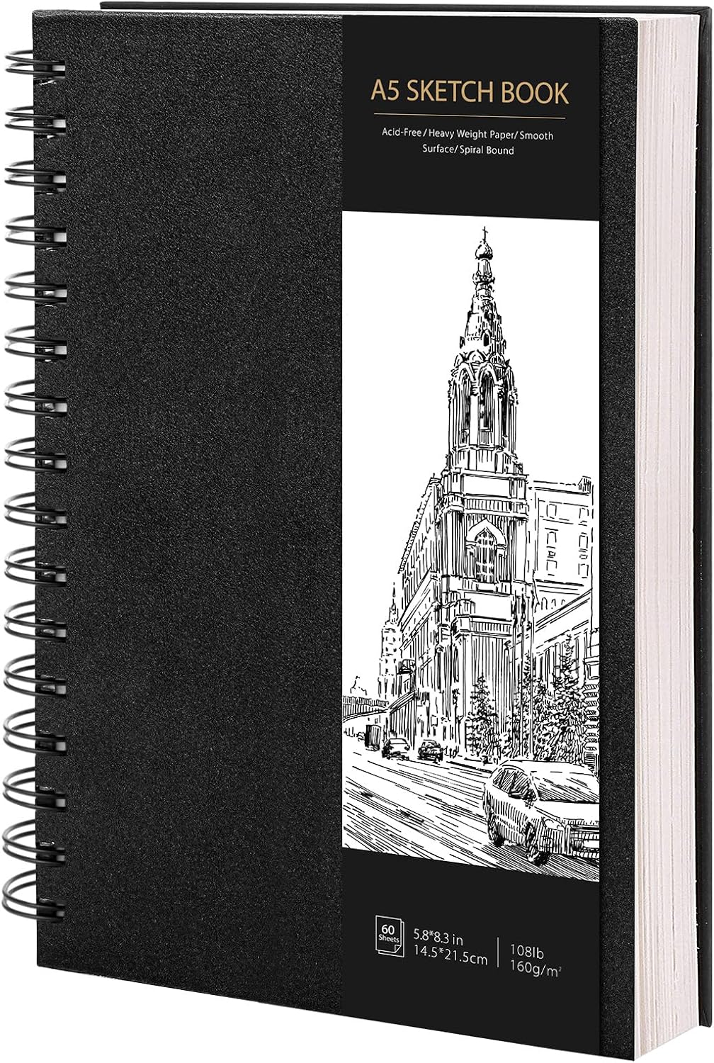 Detalle de A5 Sketchbook spiral binding 120 pages