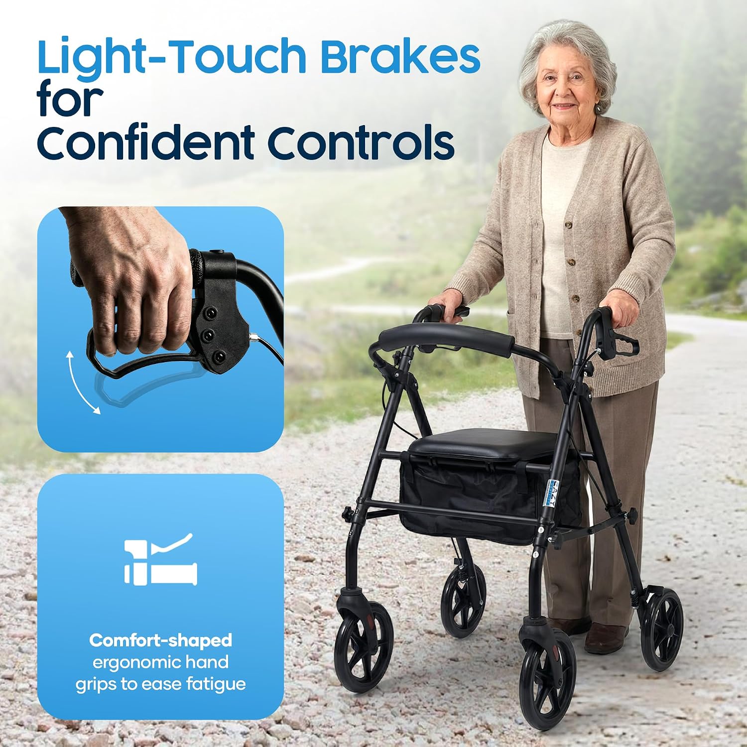 Thumbnail 5 de Eazy Fold Lightweight Aluminium Rollator: A Practical Folding Walker for Home and Outings