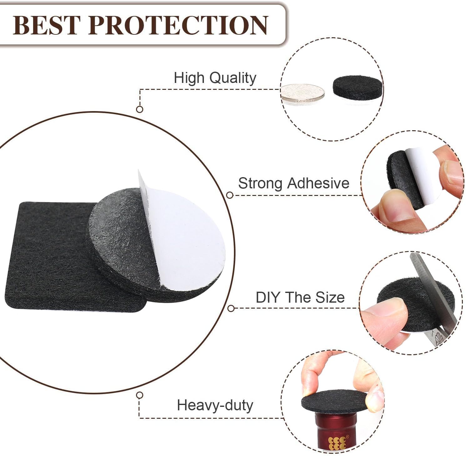 Detalle de Yelanon Felt Furniture Pads 182 pack