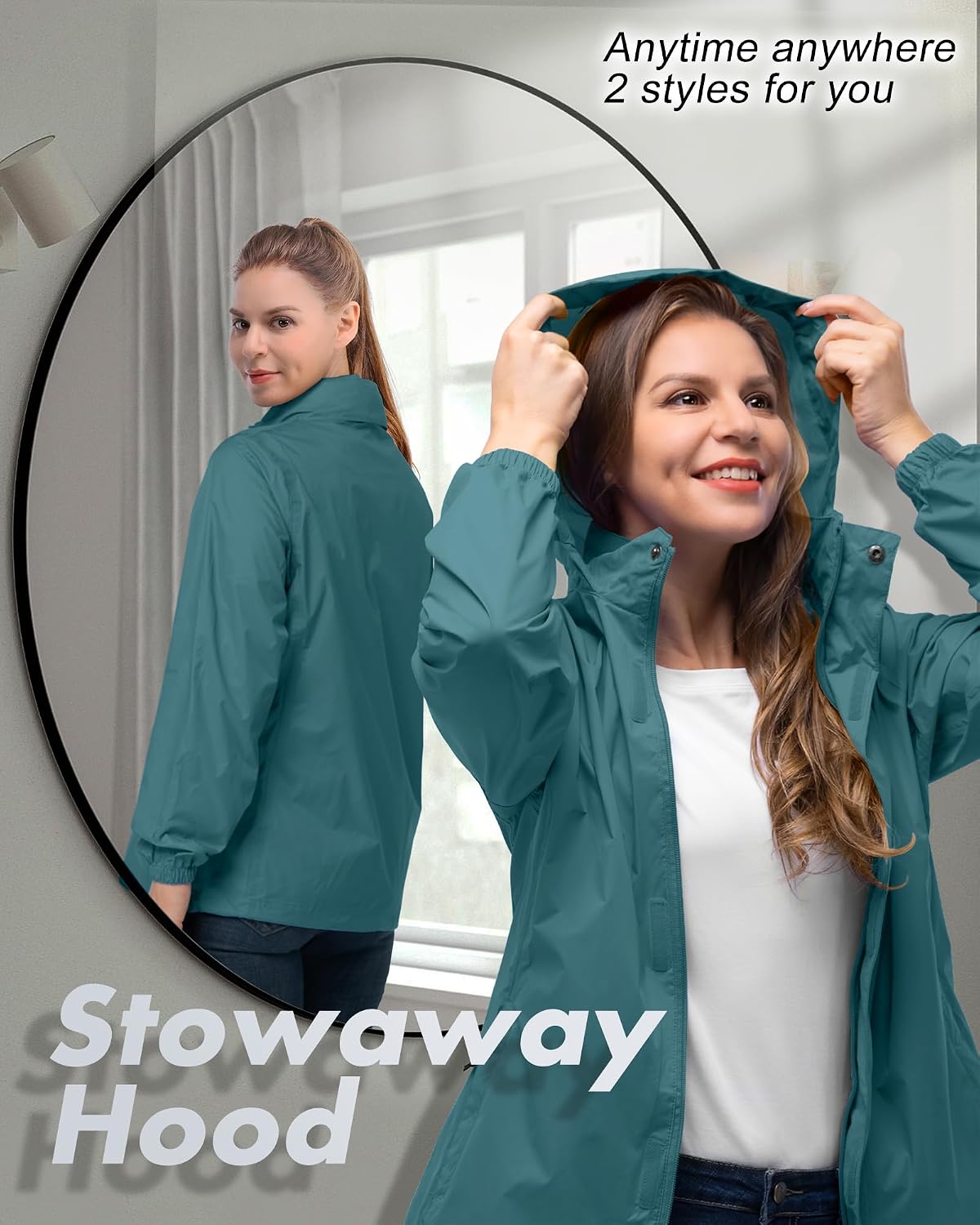 Detalle 2 de 33,000ft women’s rain jacket, 1 packable