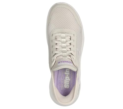 Detalle de Skechers Femme Go Walk Flex Grand Entry - Baskets basses Off White Textile Trim, 37 EU
