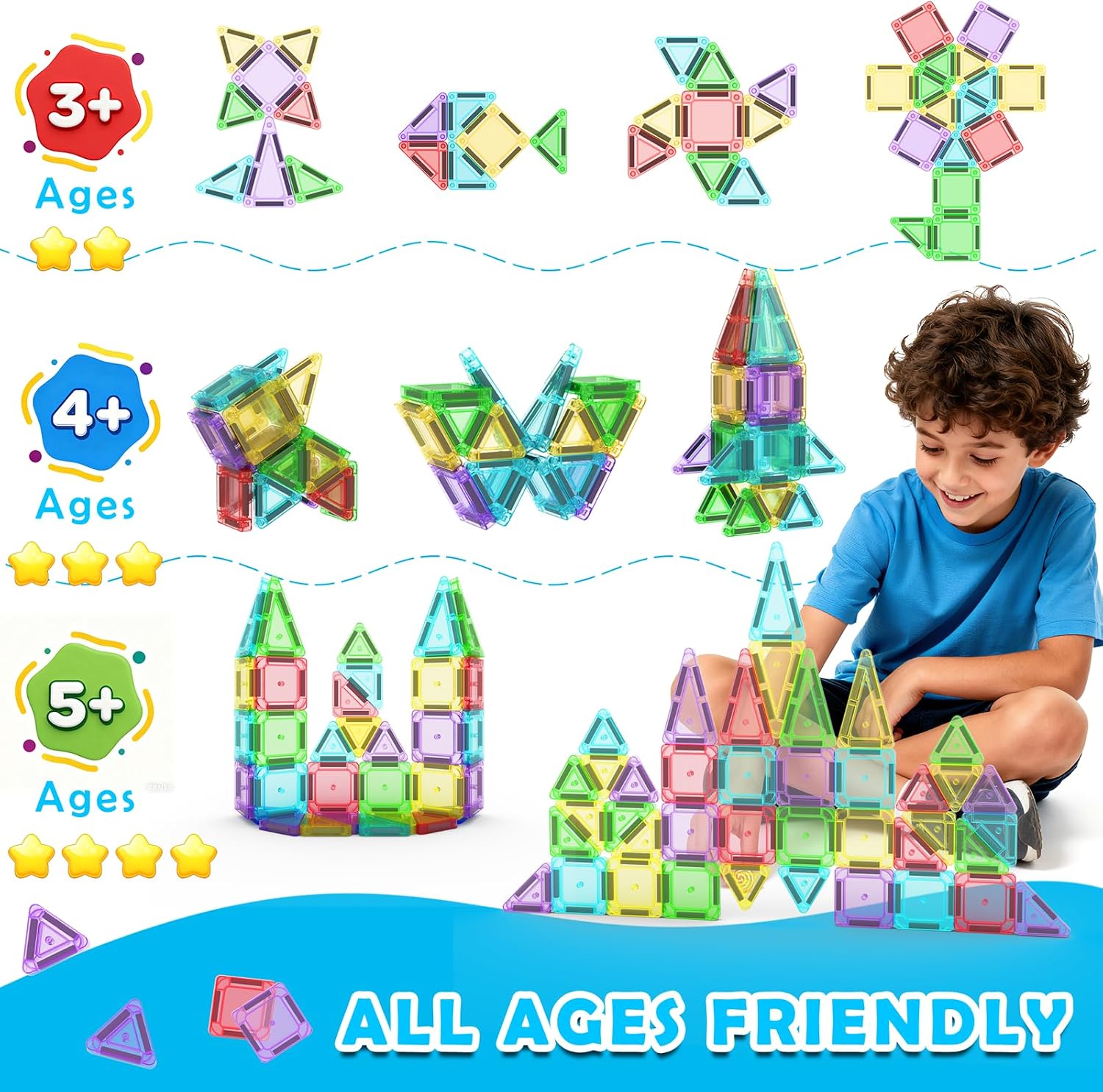 Thumbnail 3 de Odjas Mini Magnetic Tiles Travel Set 30pc