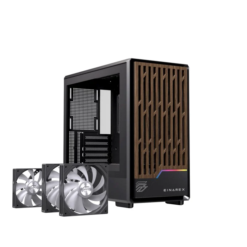 Thumbnail 3 de Einarex PULSE PM400 RGB Black compacta para micro ATX con cristal templado