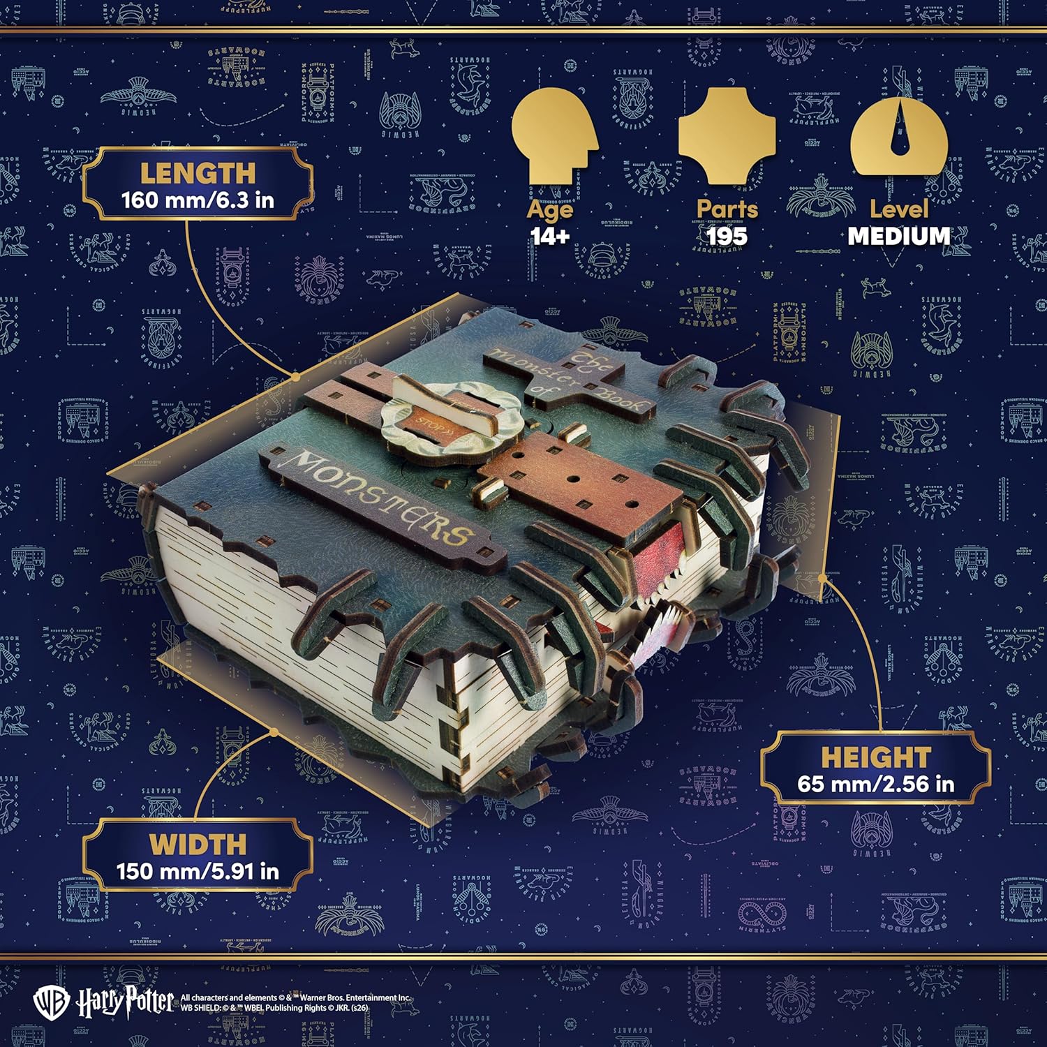 Thumbnail 2 de UGEARS Harry Potter Le Monstrueux Livre des Monstres – Maquette en bois à construire animée, puzzle 3D adulte