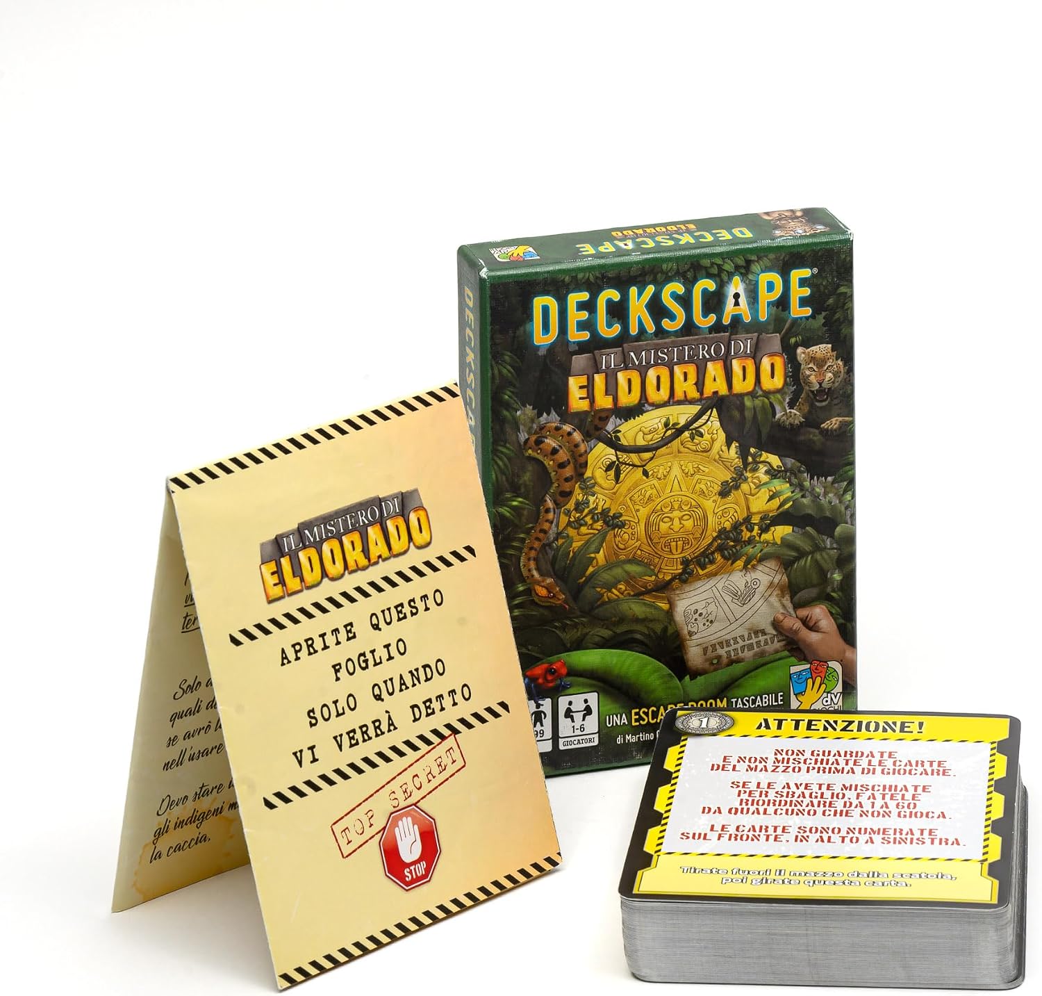 Detalle 2 de Deckscape - Il mistero di Eldorado: escape room da tavolo per 2 o più giocatori, età 12+