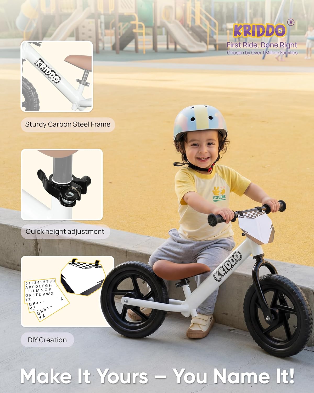 Detalle 2 de KRIDDO Toddler Balance Bike 12" for Ages 2–5