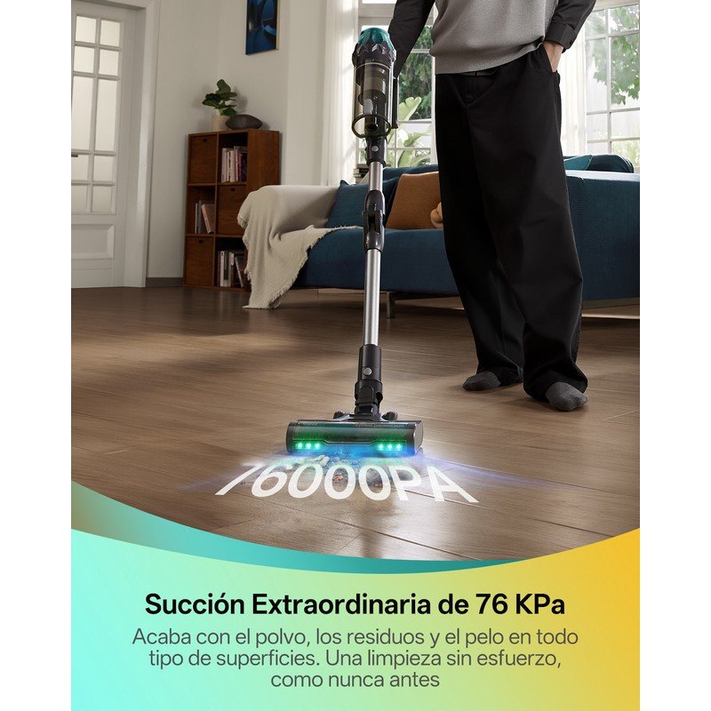 Detalle 2 de Aspiradora sin Cable Vactidy V15MAX 76KPa | 60 min autonomía, 1,5 L y función fregado