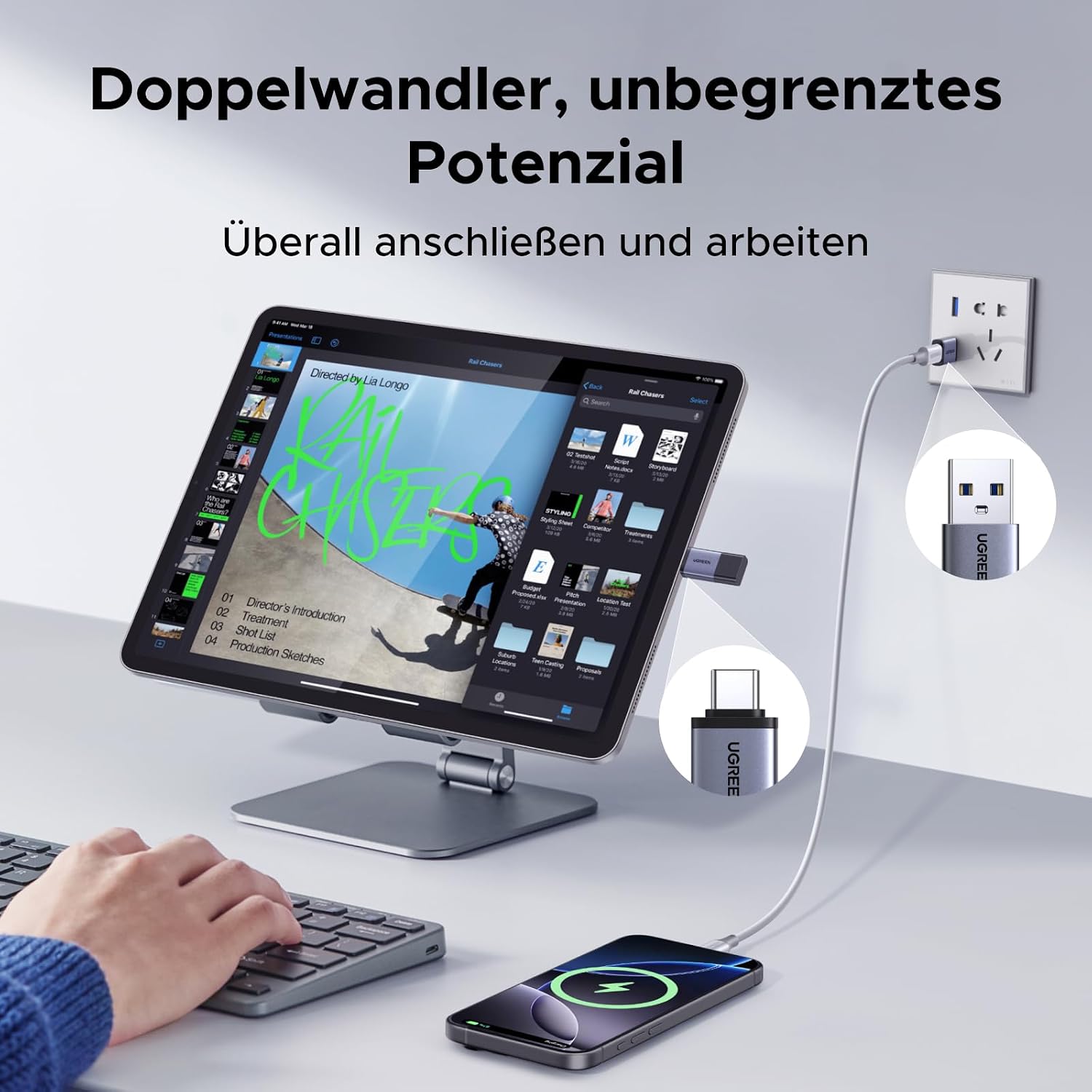 Detalle de UGREEN USB C Adapter 10Gbps 4 Stück