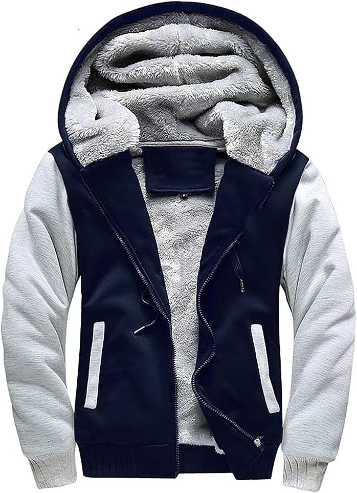 Thumbnail 5 de AOTORR Men’s Full Zip Fleece Hooded Jacket Coat with Pockets – Winter Warm Oversized Zip-Up Hoodie