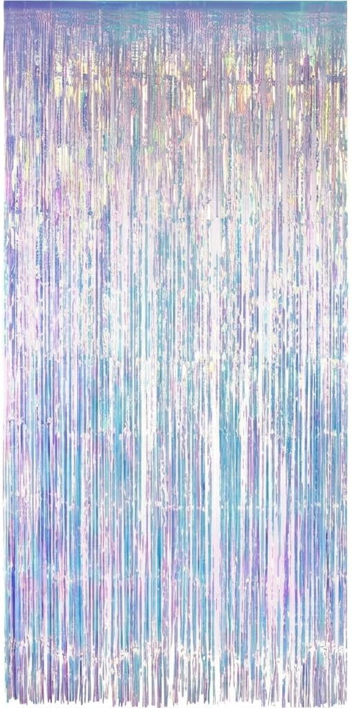 Detalle de Iridescent Foil Fringe Curtain, 97cm x 198cm