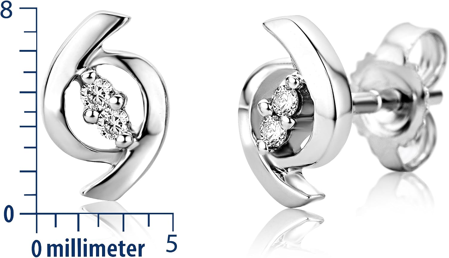 Detalle de Miore Pendientes oro blanco 9k con diamantes