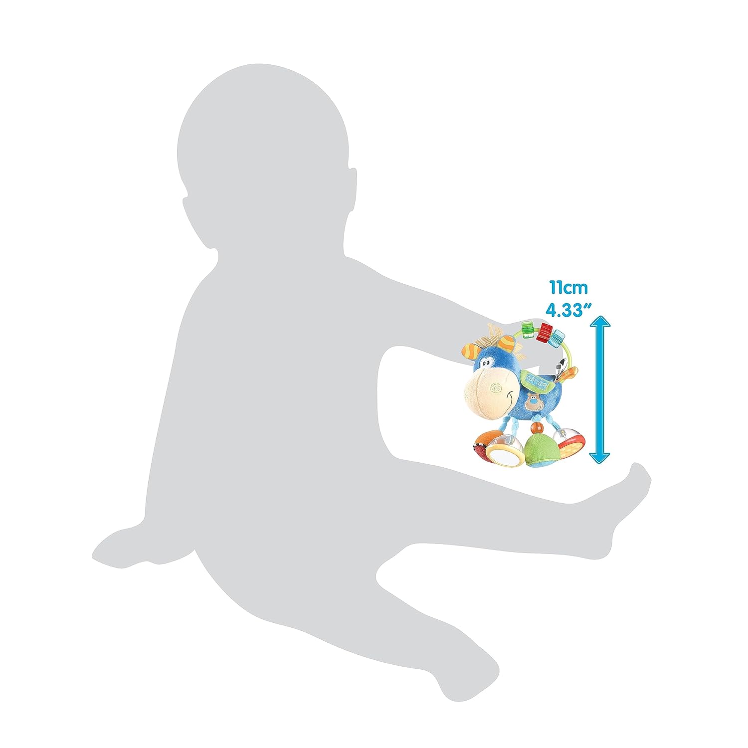 Thumbnail 3 de Playgro 101145 Plüschrassel Pferd – Lernspielzeug ab 3 Monaten (Blau/Bunt)