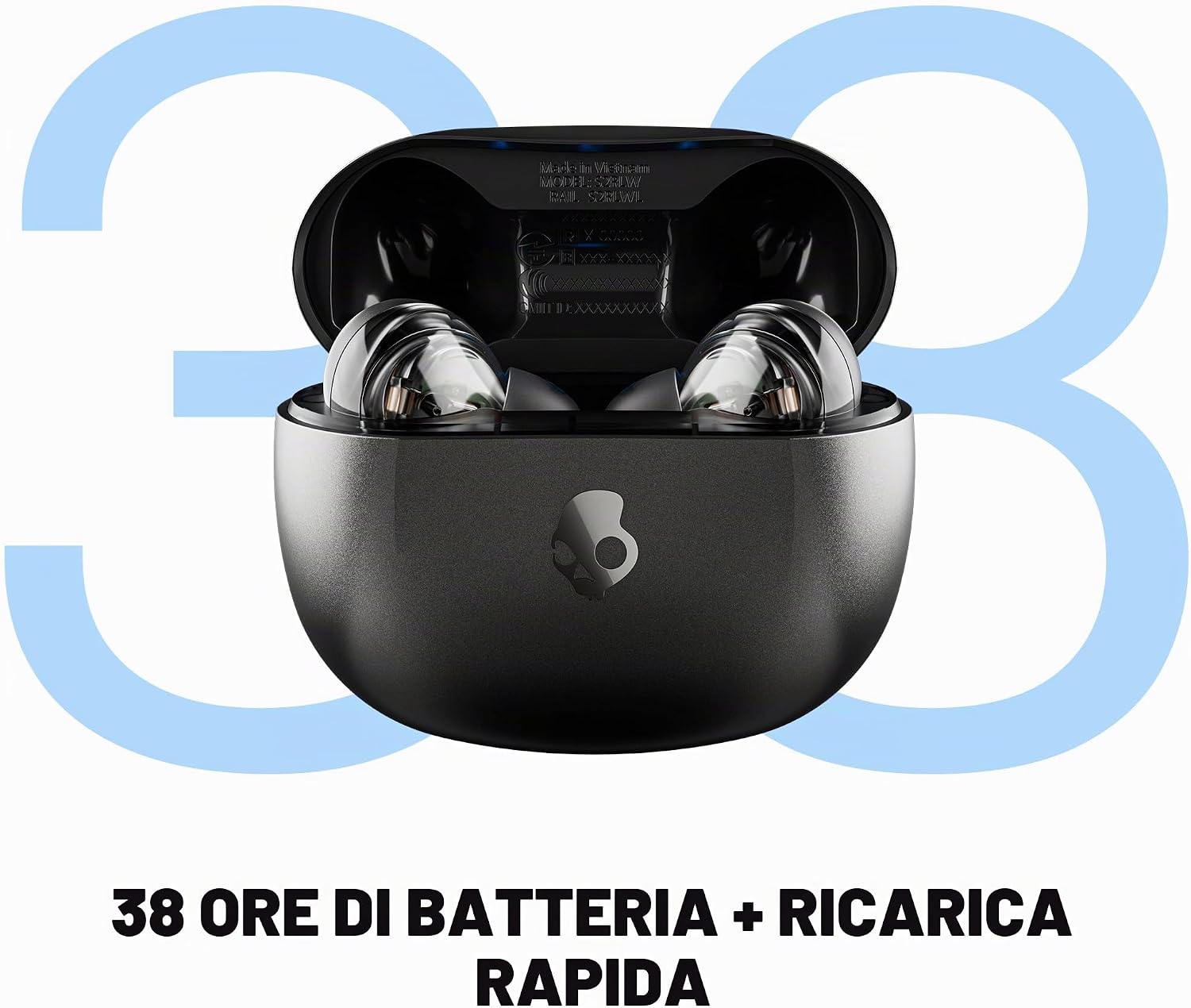 Detalle de Skullcandy Rail ANC: Cuffie Wireless In-Ear con Cancellazione del Rumore e 27 Ore di Autonomia