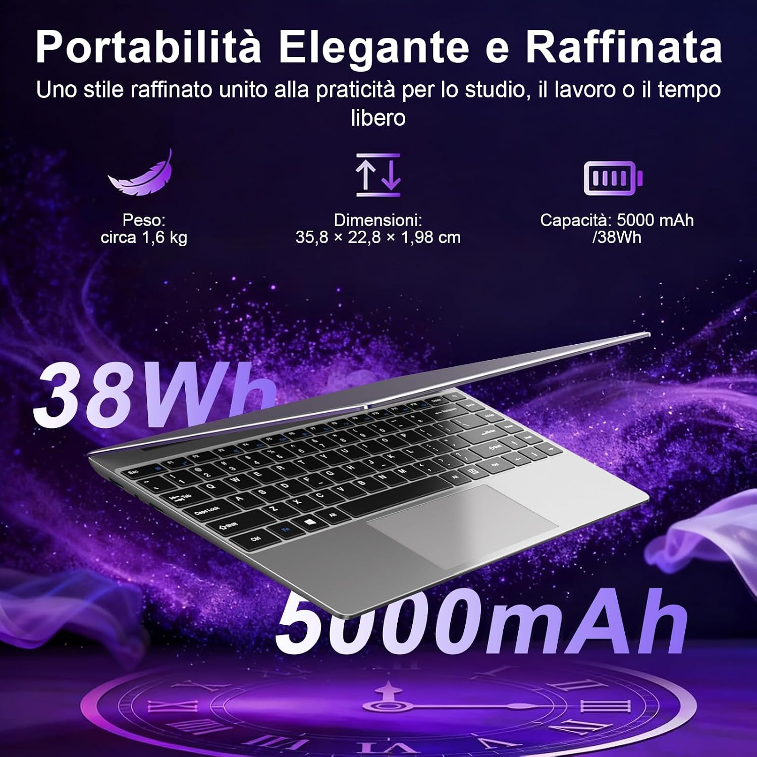 Thumbnail 5 de bvate PC Portatile 14'' con Windows 11, 256 GB SSD, Celeron N4020, espansione SSD fino a 1 TB – Grigio