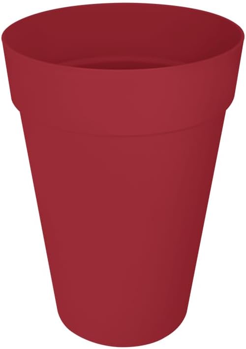 Detalle de Elho Loft Urban Rond Haut 42 cm – Pot de fleur rouge Théâtre, extérieur