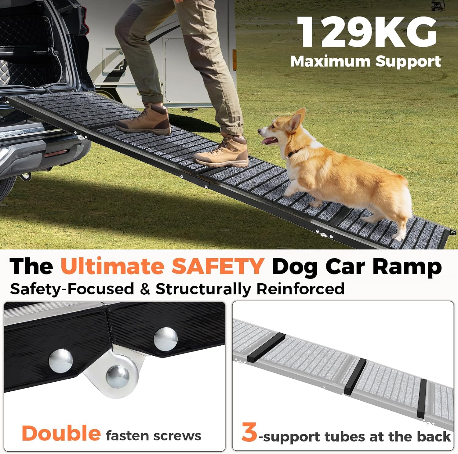 Thumbnail 3 de Longest 180cm Portable Dog Ramp with Anti-Slip Rug Surface for Large & Medium Pets