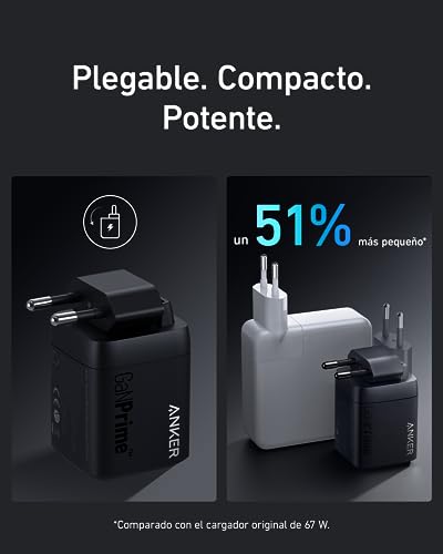Thumbnail 3 de Anker Prime GAN 67W: Cargador Rápido Compacto y Plegable ⚡
