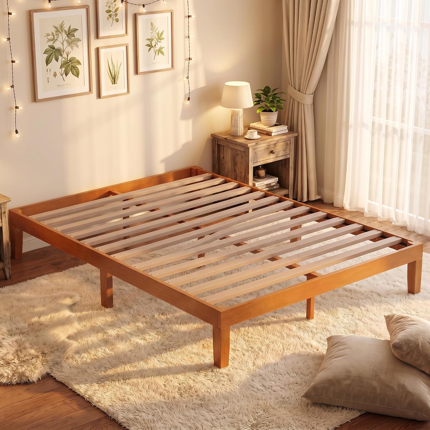 Detalle de OLIXIS Queen Platform Bed Frame