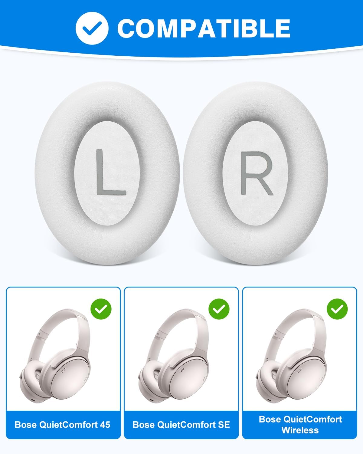 Thumbnail 1 de Link Dream coussinets pour Bose QuietComfort 45 oreillettes 1 paire