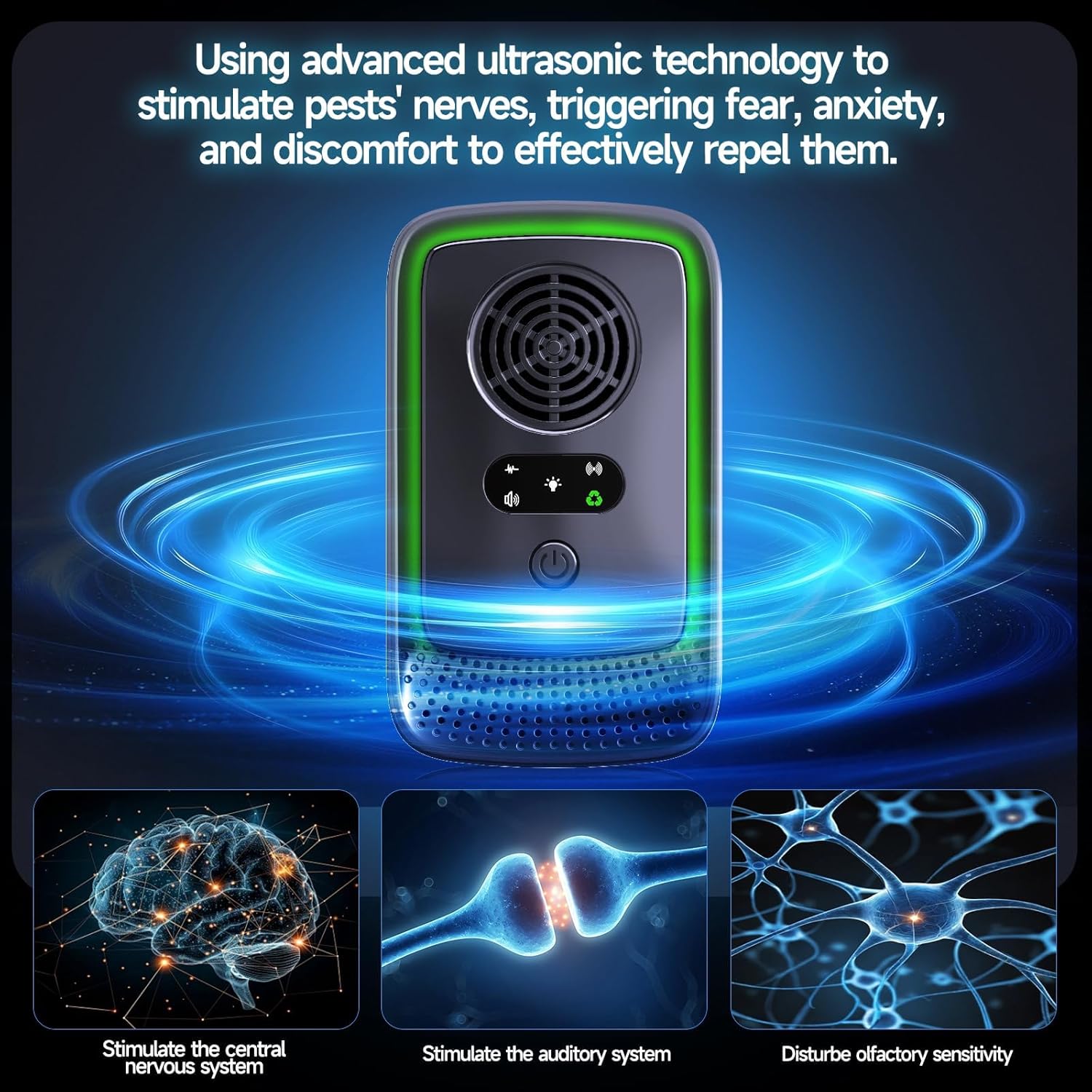 Thumbnail 2 de Gecool 6 Pack Ultrasonic Pest Repeller (4 modes, dual-wave) for mice, roaches, mosquitoes & more