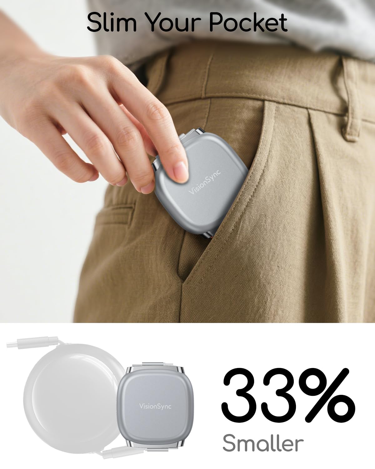 Thumbnail 4 de VisionSync 240W USB‑C Kabel einziehbar (1 m, 2er‑Set) mit PD3.2