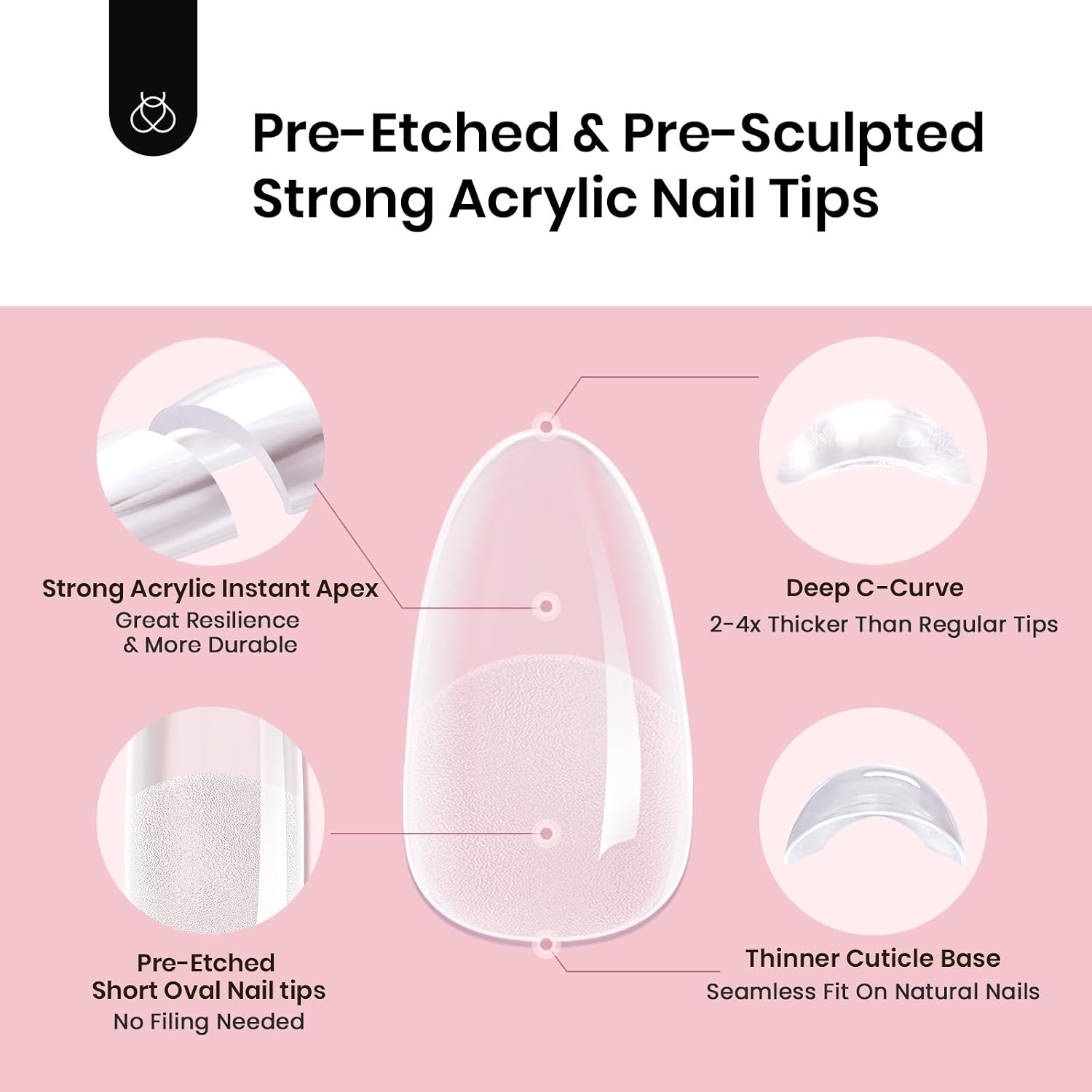 Detalle 1 de Beetles Nail Tips, Short Oval