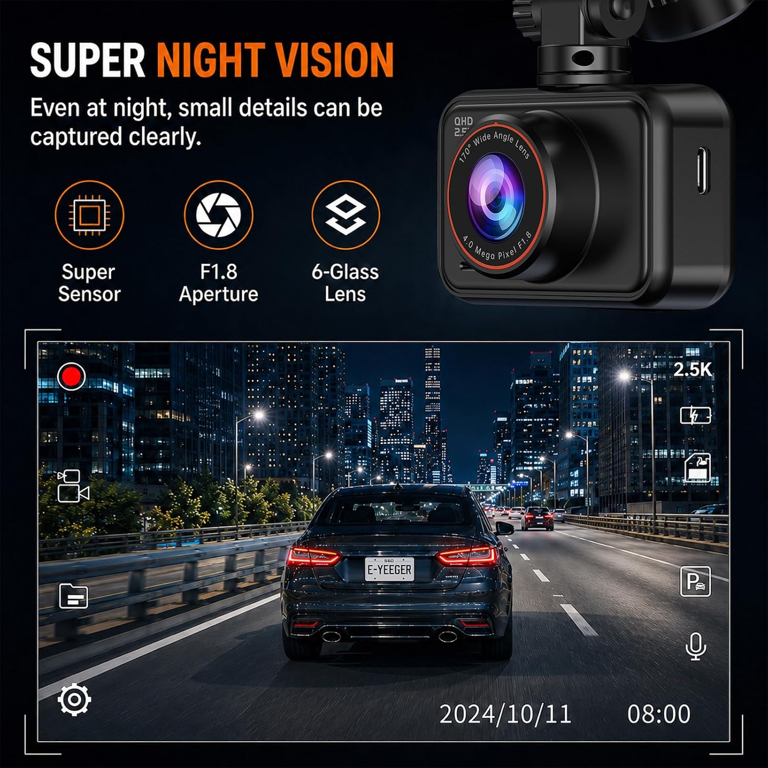 Thumbnail 3 de E-YEEGER S60 2.5K Dash Cam