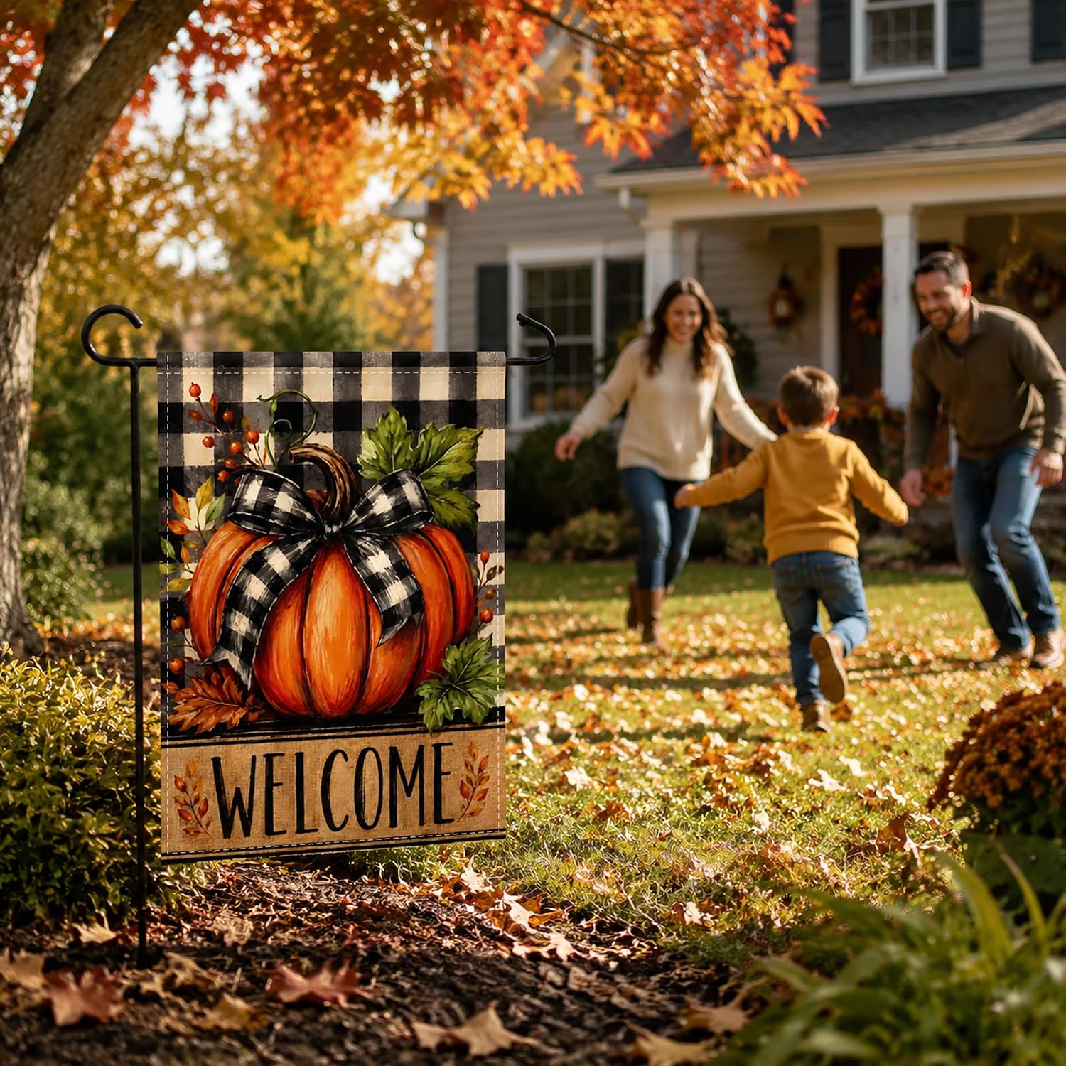 Thumbnail 4 de Pumpkin Welcome Garden Flag 12 x 18 inches