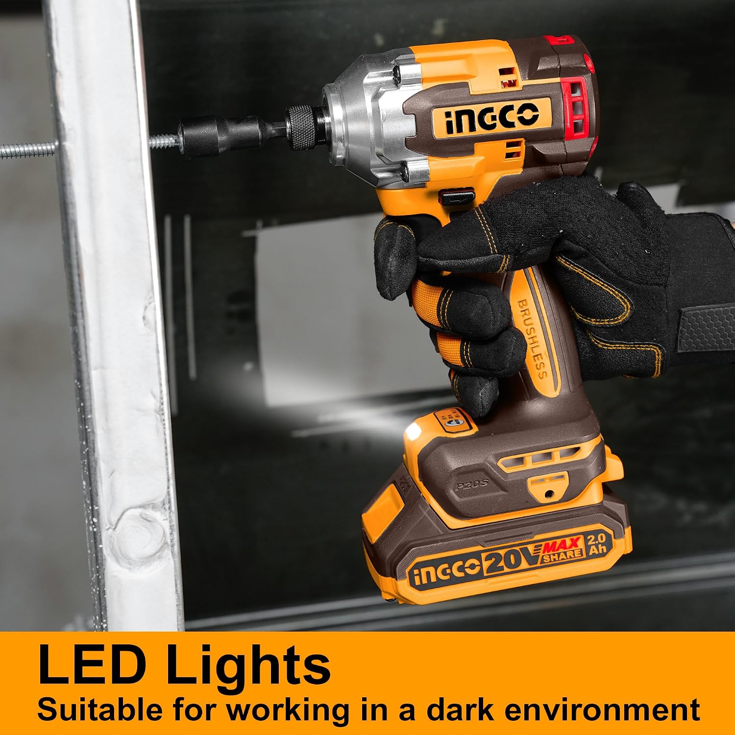 Thumbnail 6 de INGCO 20V Cordless Impact Driver 285NM with Brushless Motor – 3-Speed, LED Light, 2 x 2.0Ah Batteries, Charger & Case