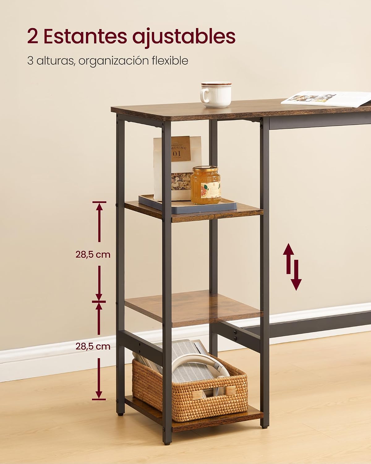 Detalle de VASAGLE LBT220KD01 Mesa y 2 sillas 32 cm