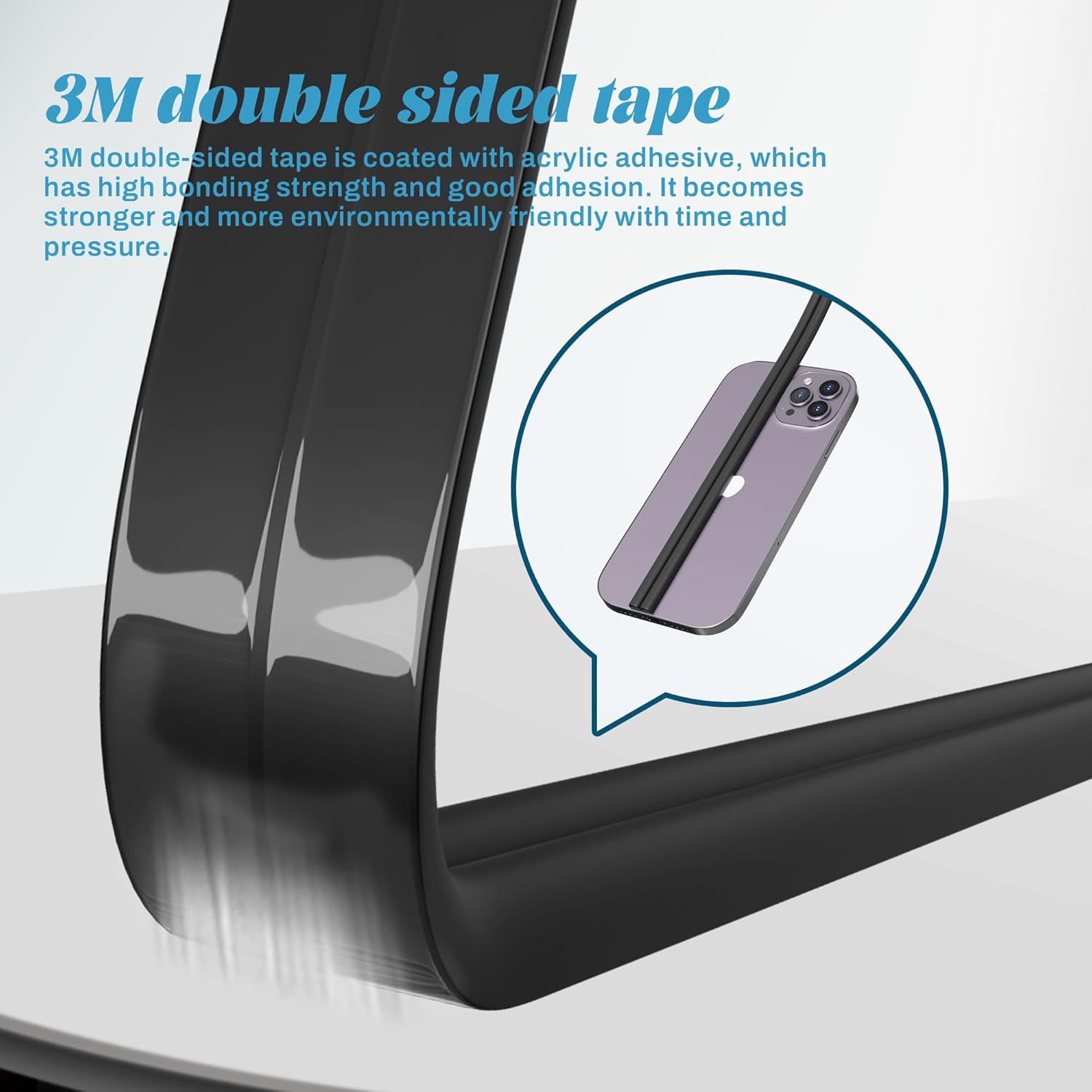 Detalle de HNNHOME EPDM D-Shape Draft Excluder for Windows & Doors with 3M Self-Adhesive Tape