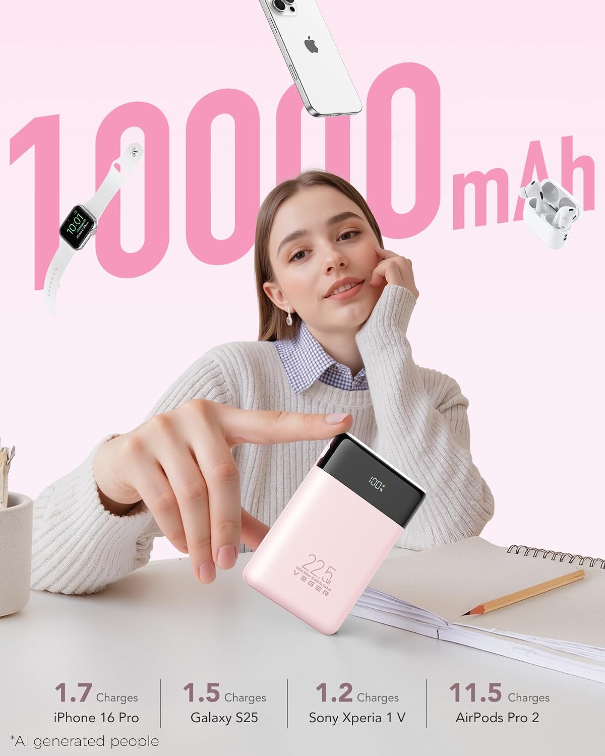 Thumbnail 5 de VEGER Portable Charger with Built-in Cables