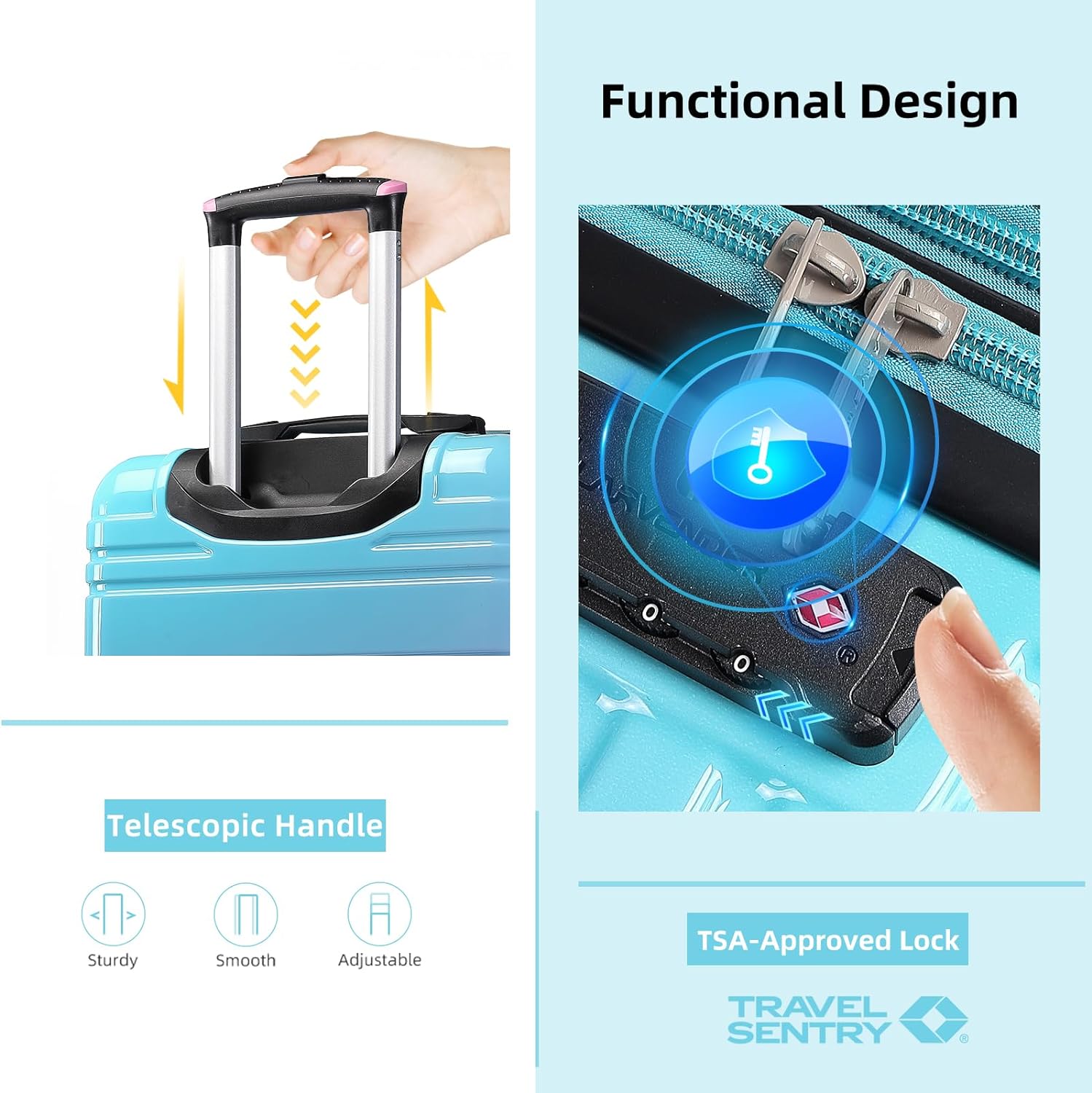 Thumbnail 1 de LARVENDER Carry on Luggage 22x14x9