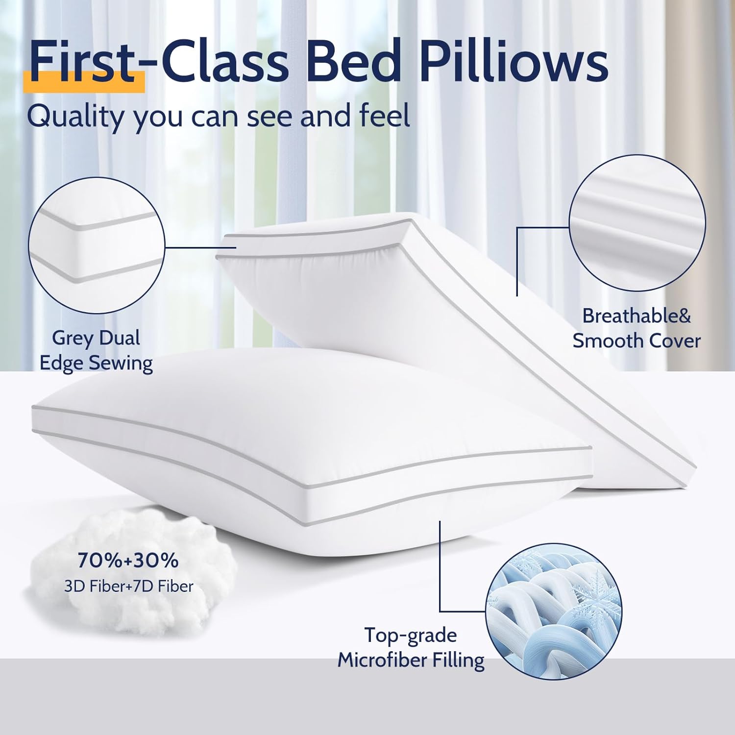 Thumbnail 3 de ROUMEA Pillows King Size Set of 2